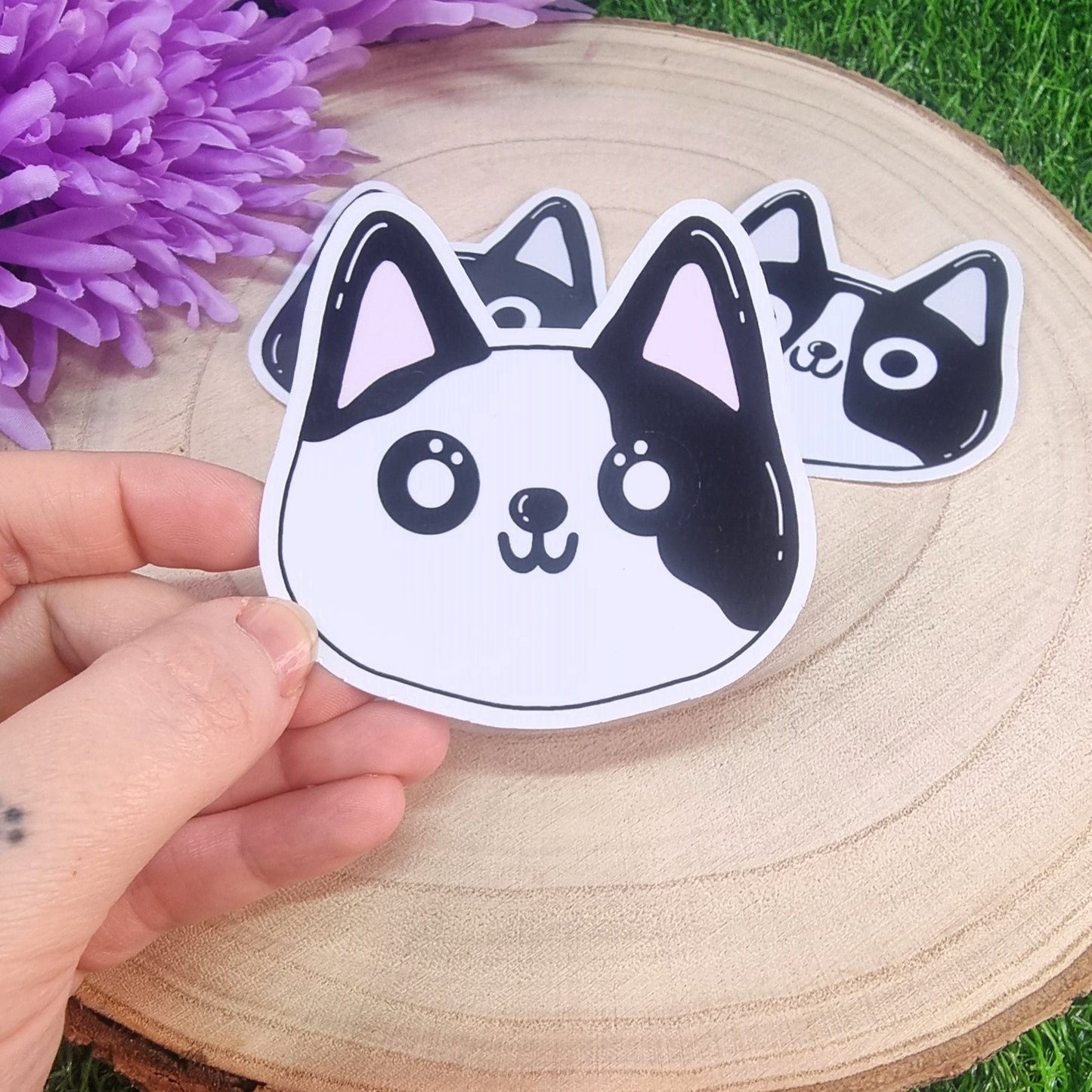 Cute Black Cat Faces Large Die Cut Vinyl Sticker