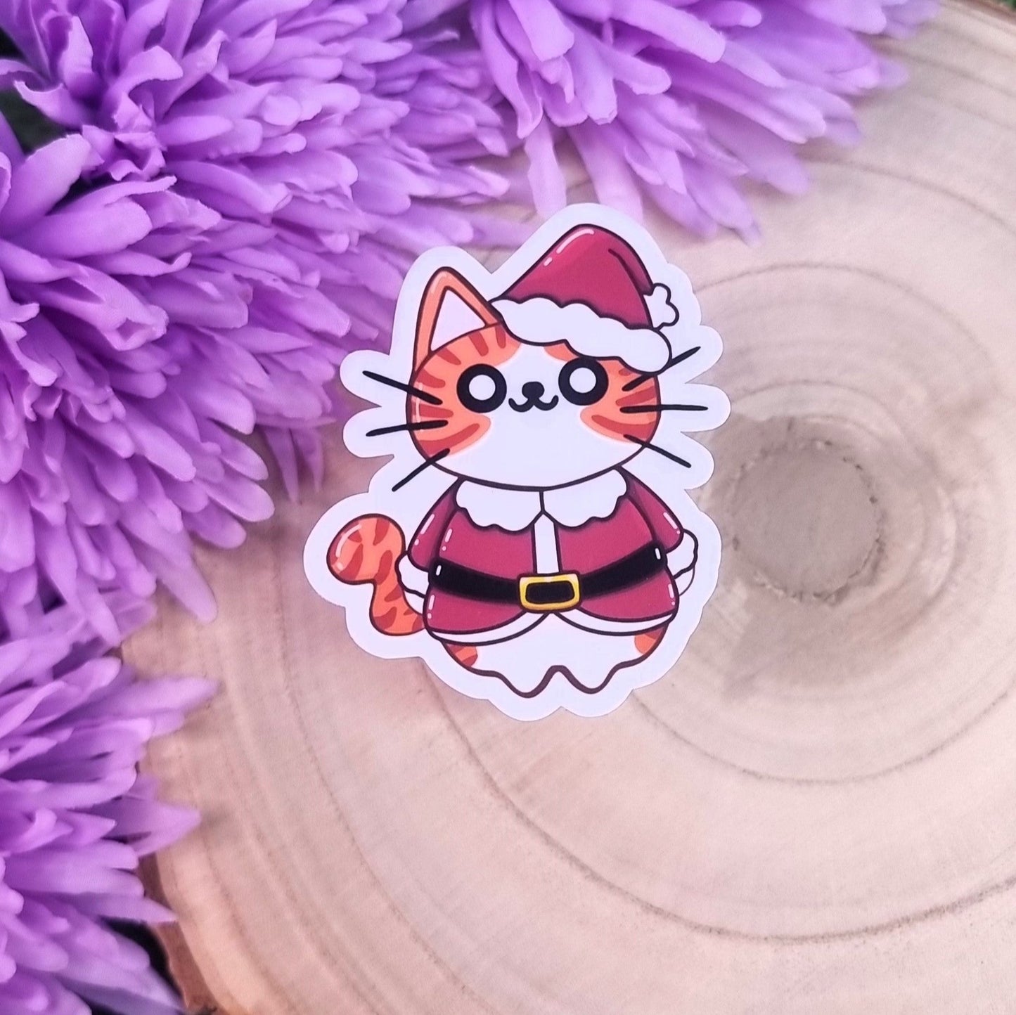 Cute Christmas Cats Large Die Cut Vinyl Stickers
