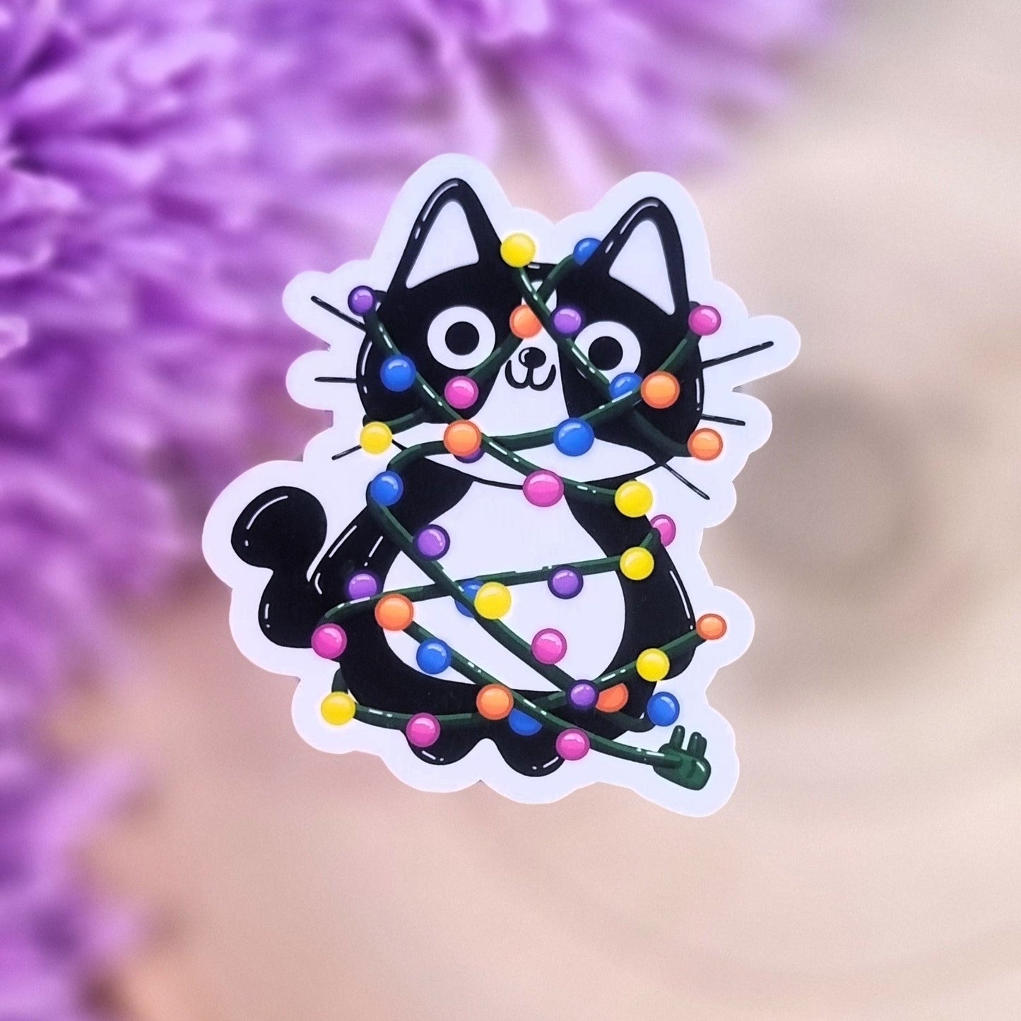 Cute Christmas Cats Large Die Cut Vinyl Stickers