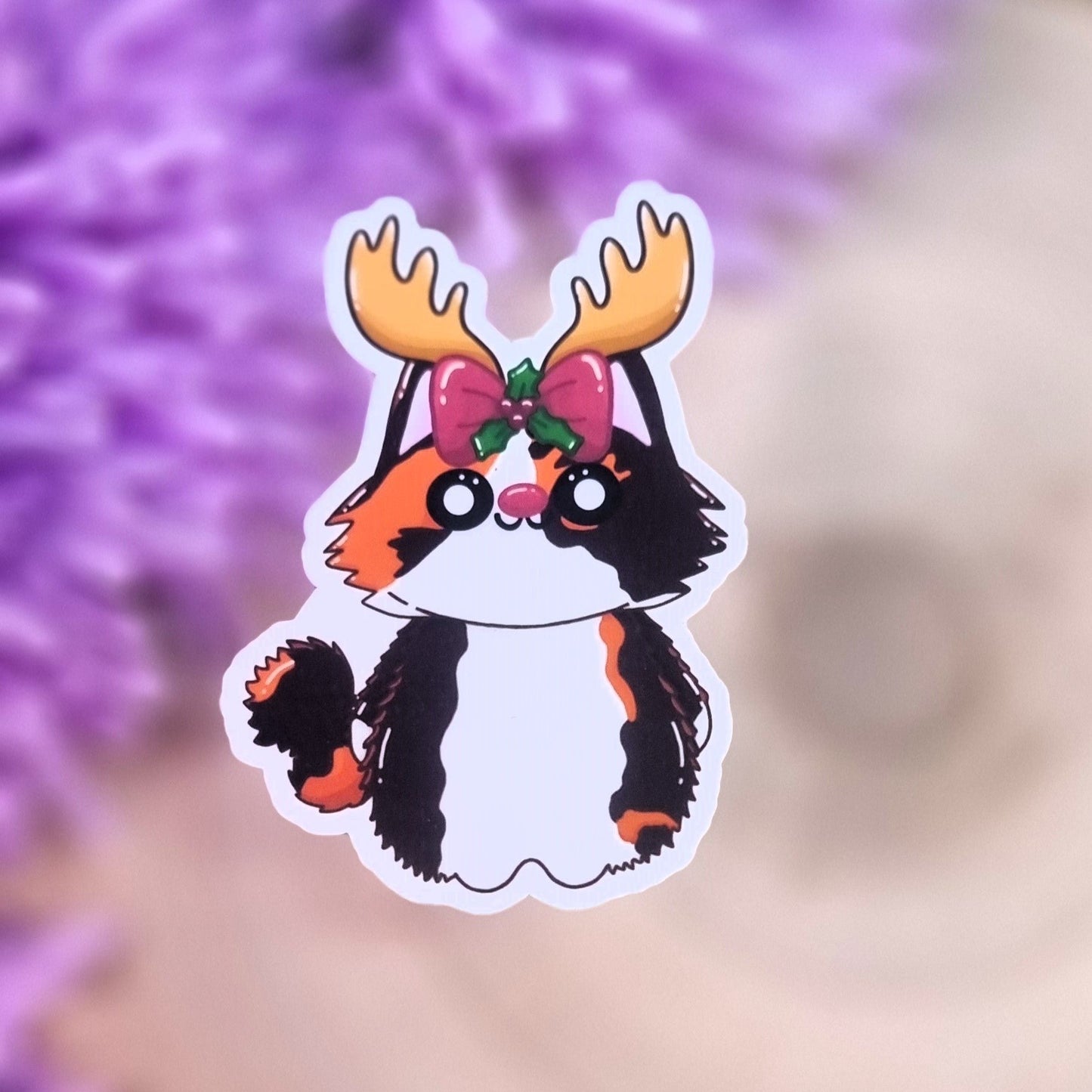 Cute Christmas Cats Large Die Cut Vinyl Stickers