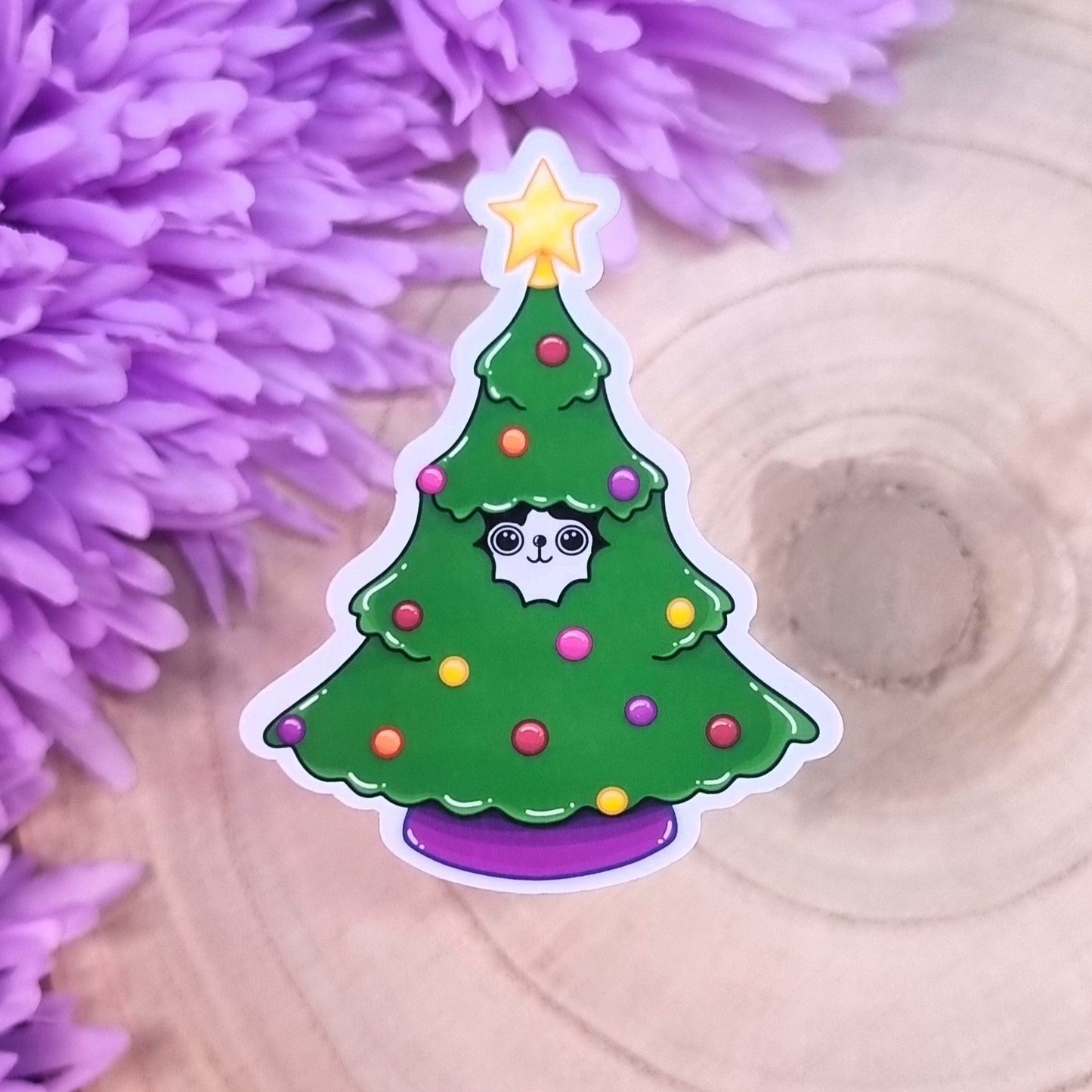 Cute Christmas Cats Large Die Cut Vinyl Stickers