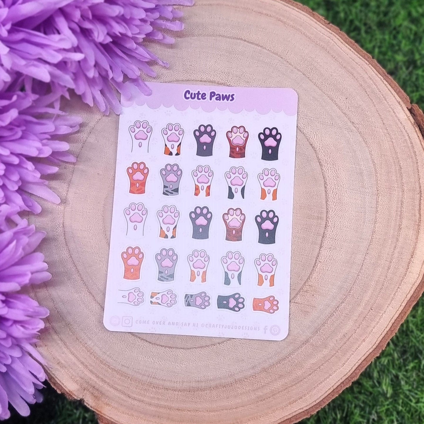 Cute Cat Paws Toe Beans Planner Sticker Sheets