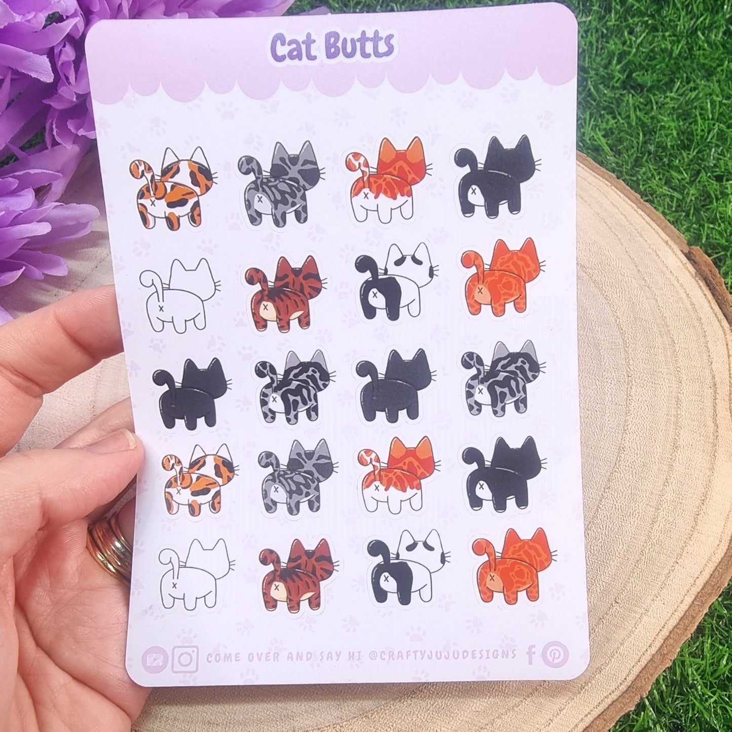 Cute Cat Butts Planner Sticker Sheets