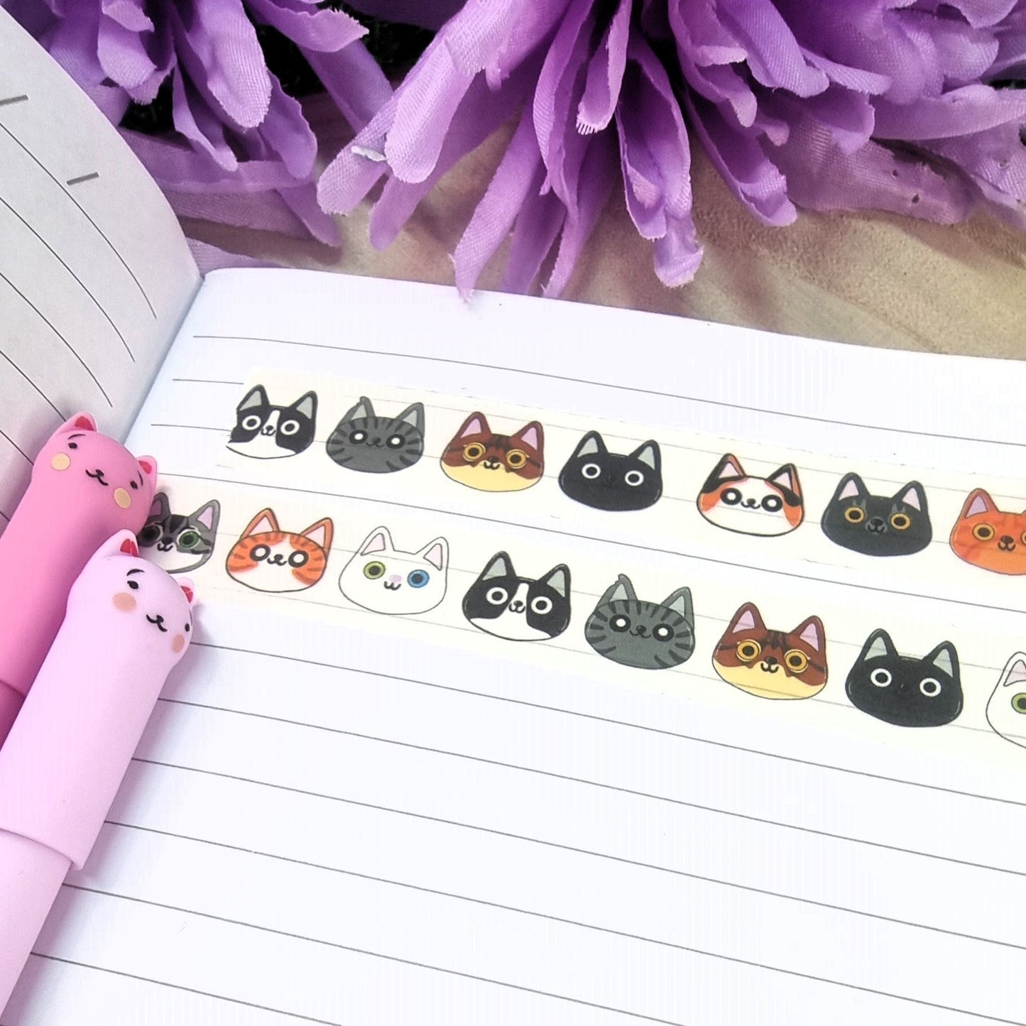 Cute Cat Faces Washi Tape