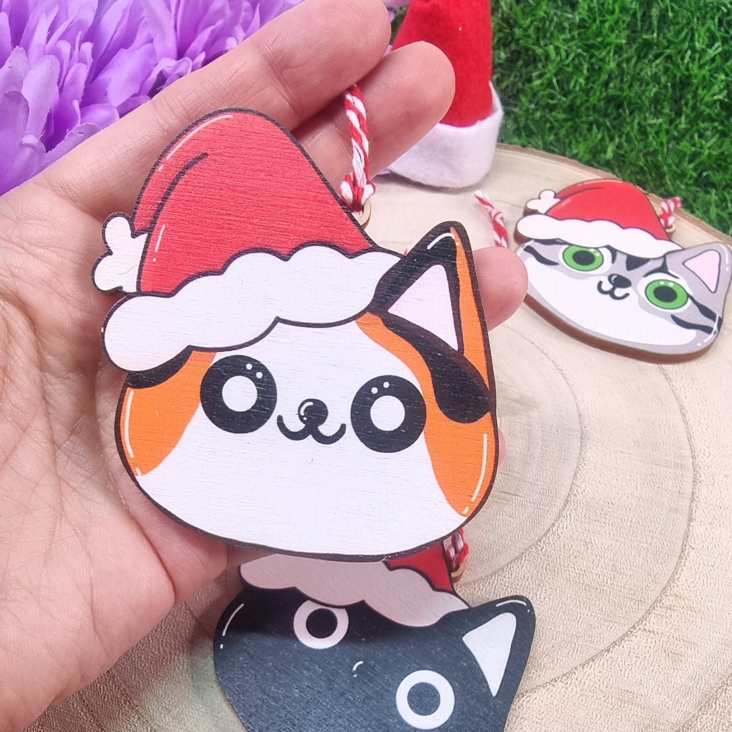 Santa Cats Christmas Tree Decorations