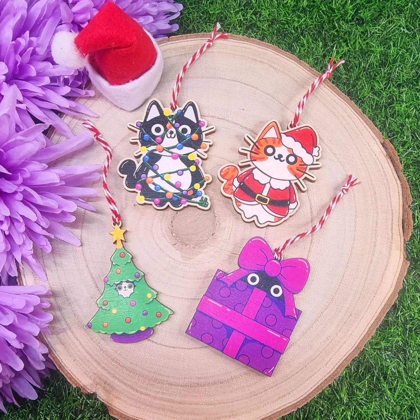 Crazy Cats At Christmas Tree Decorations