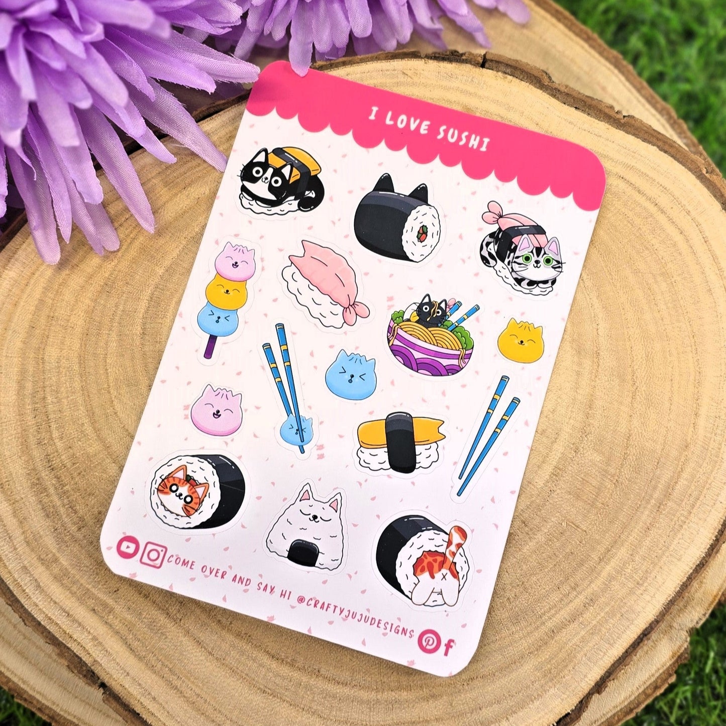 I Love Sushi Cat Planner Sticker Sheet – Cute & Kawaii Organization Stickers