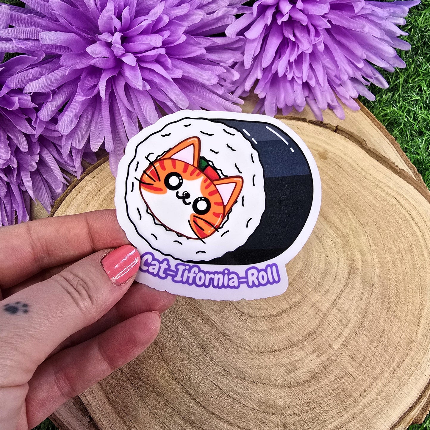 Cat Sushi Themed Die-cut Stickers