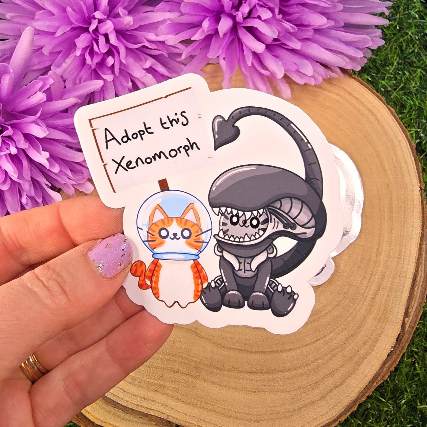 Alien Cat Xenomorph Large Vinyl Die-cut Sticker