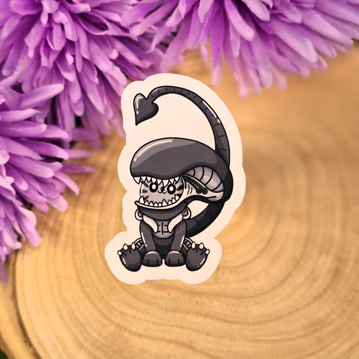 Alien Cat Xenomorph Large Vinyl Die-cut Sticker