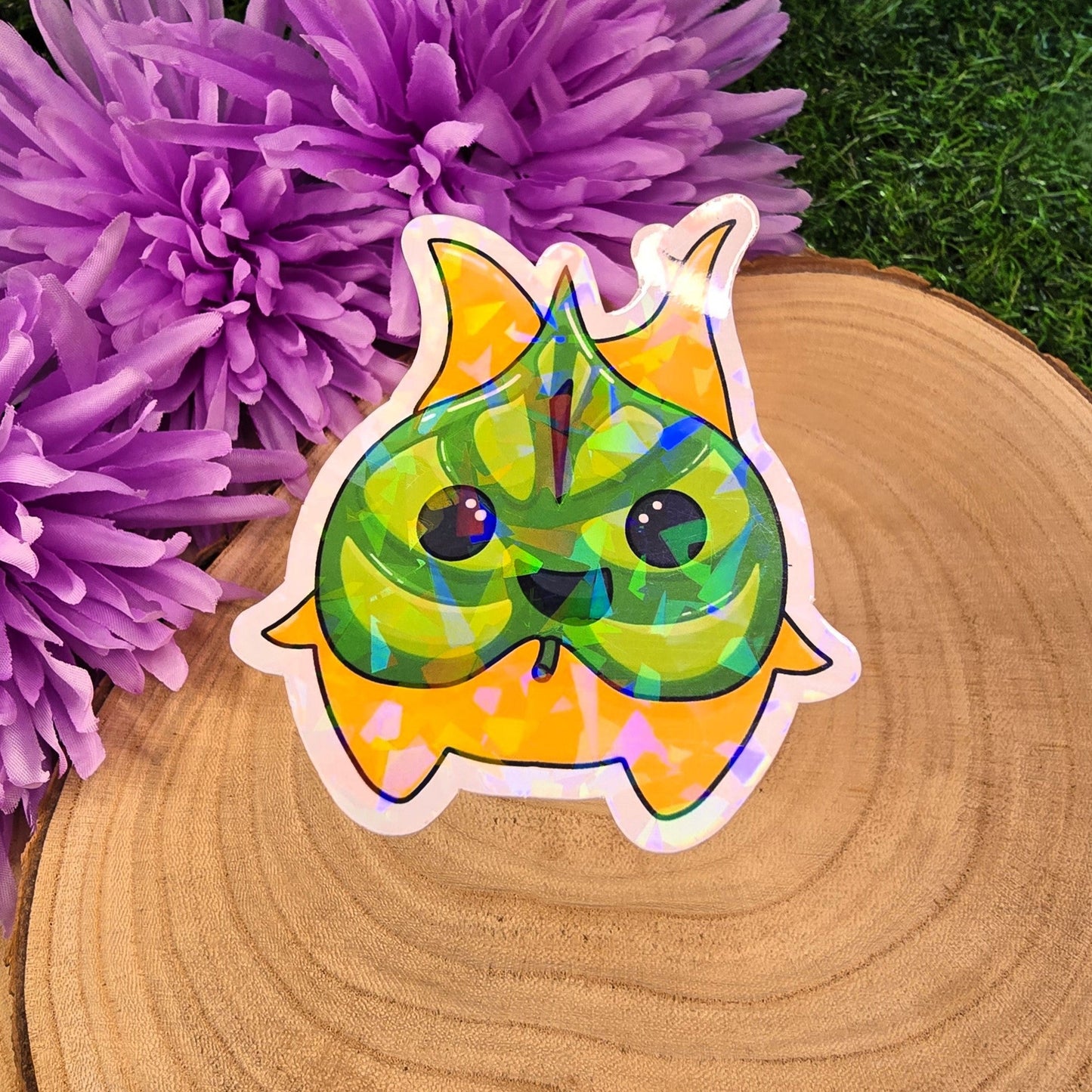 Zelda Cat Large Holographic Vinyl Die-cut Stickers