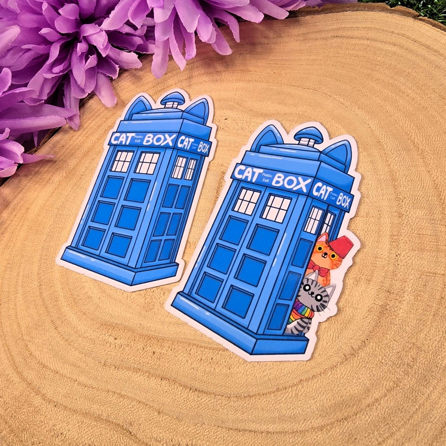 Cat Who Tardis Large Vinyl Die-cut Sticker