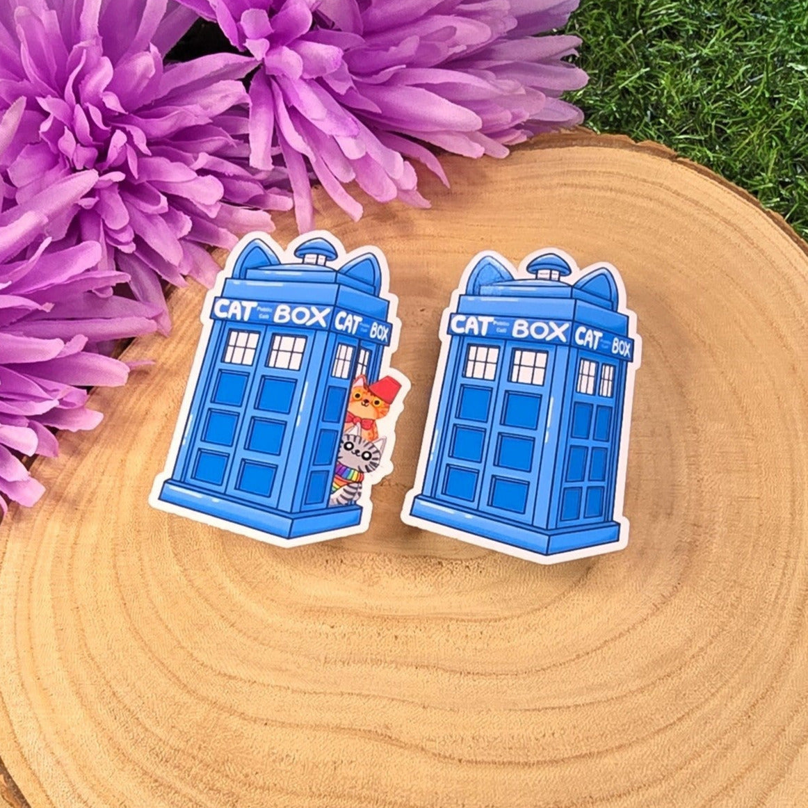 Cat Who Tardis Large Vinyl Die-cut Sticker
