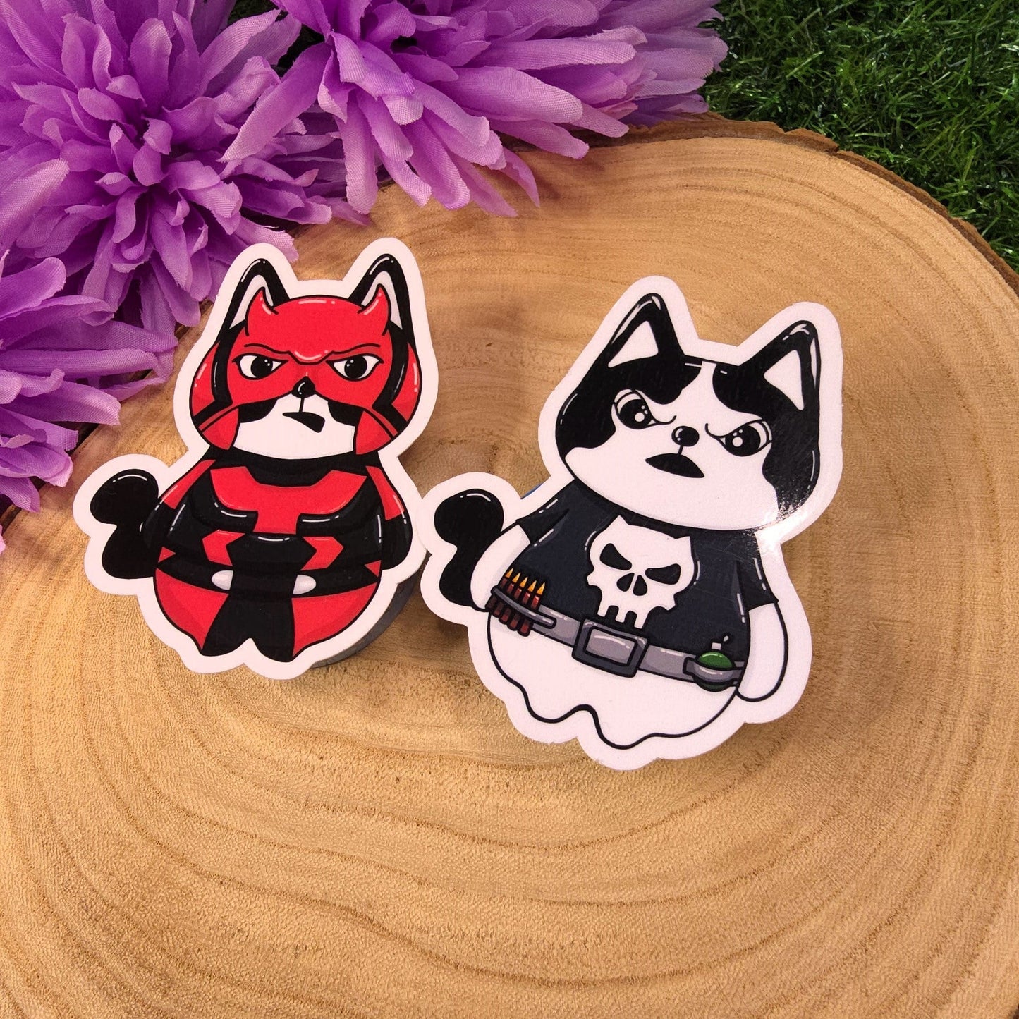 Daredevil & The Punisher Cat Large Vinyl Die-cut Stickers