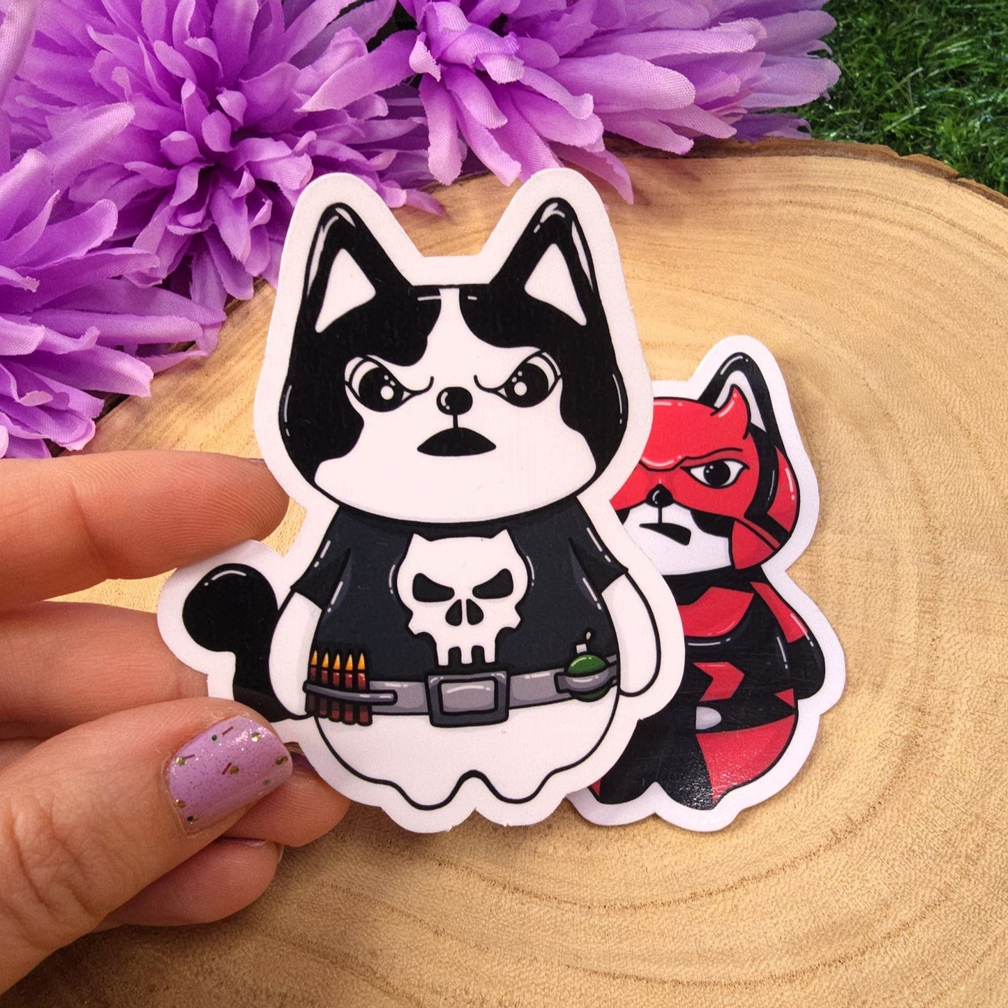 Daredevil & The Punisher Cat Large Vinyl Die-cut Stickers