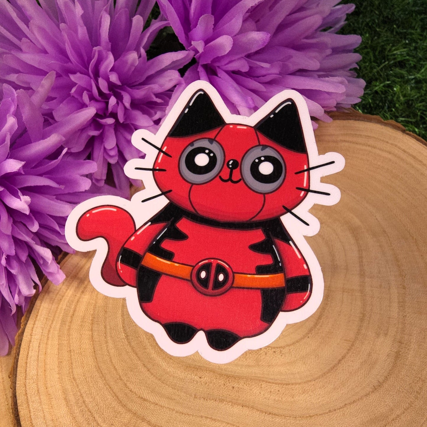 Deadpool & Wolverine Cat Large Vinyl Die-cut Stickers