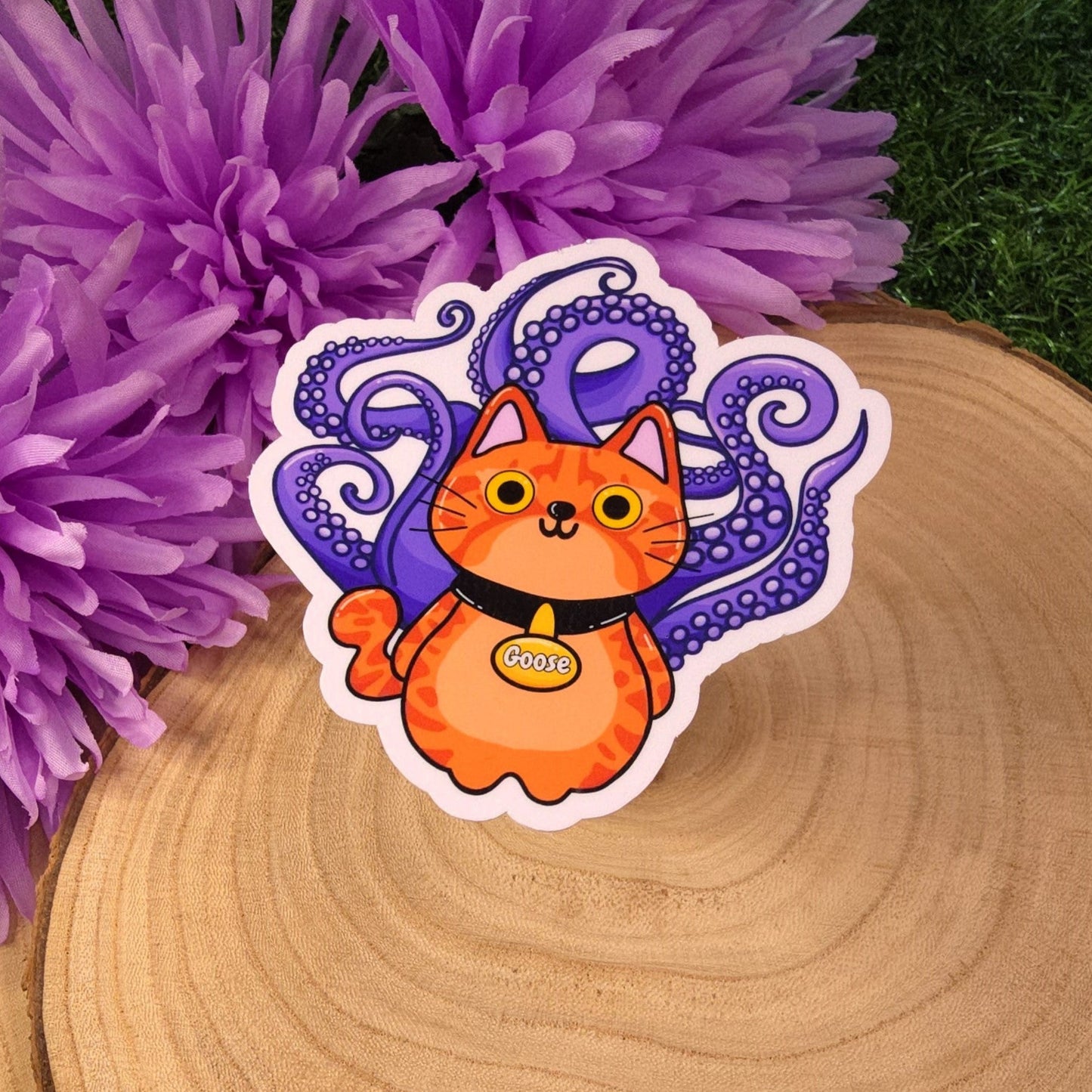 Goose Cat Large Vinyl Die-cut Sticker