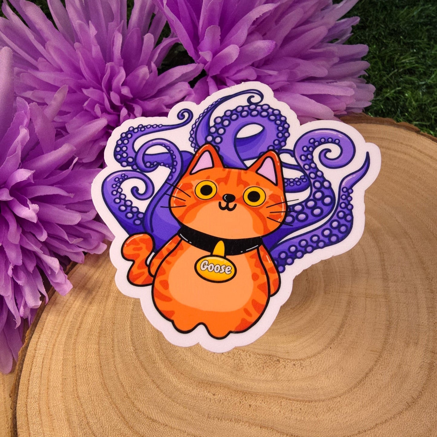 Goose Cat Large Vinyl Die-cut Sticker