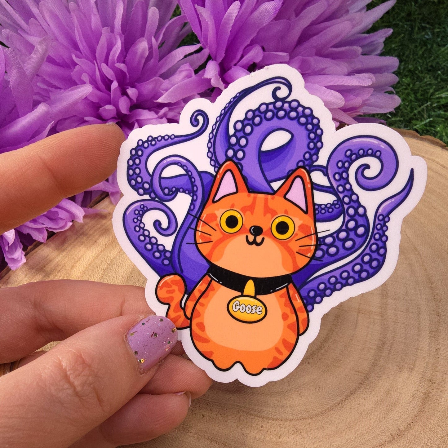 Goose Cat Large Vinyl Die-cut Sticker