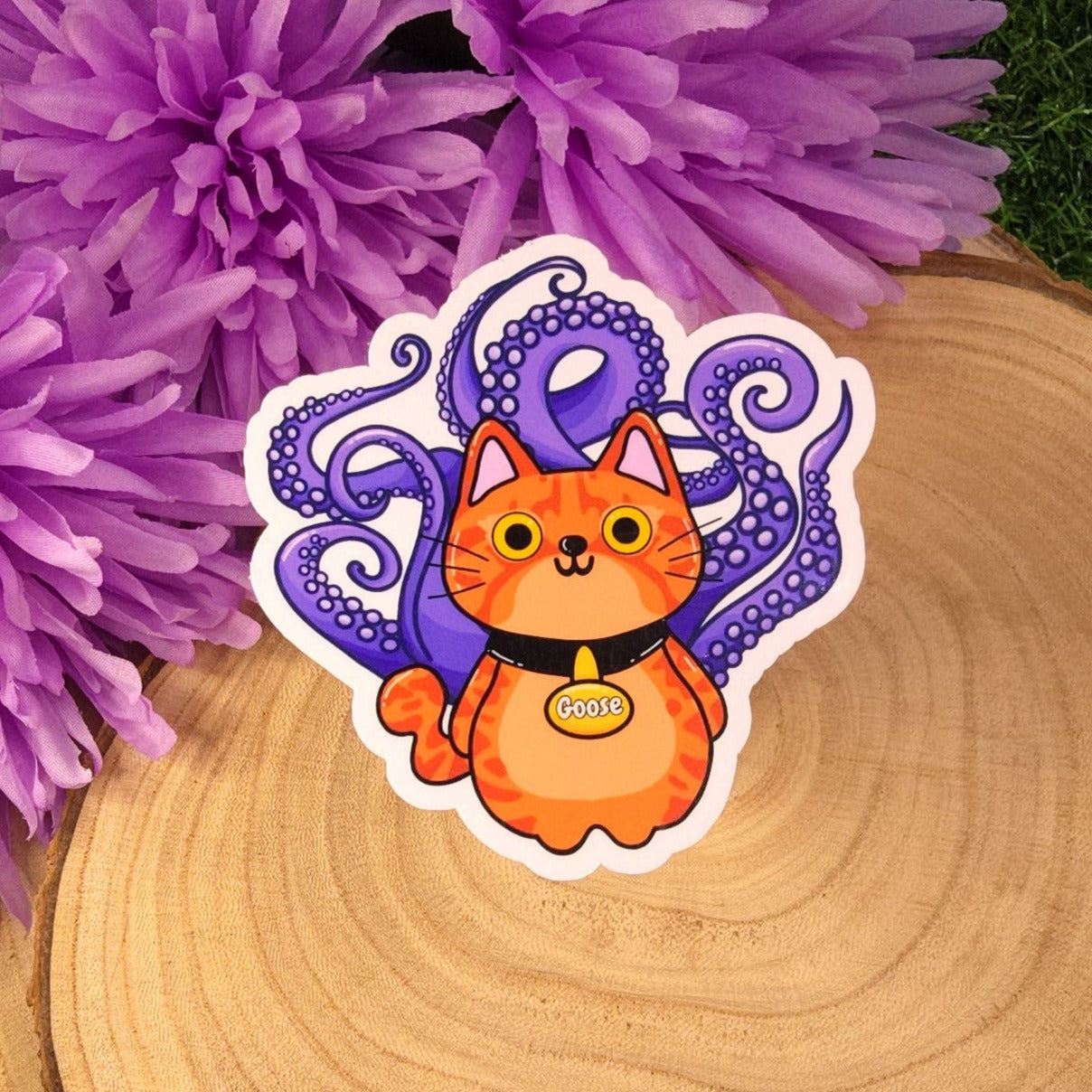 Goose Cat Large Vinyl Die-cut Sticker