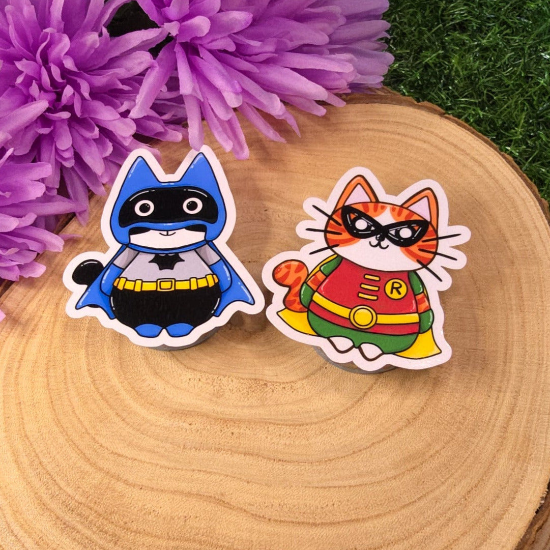 Batman & Robin Cat Large Vinyl Die-cut Stickers