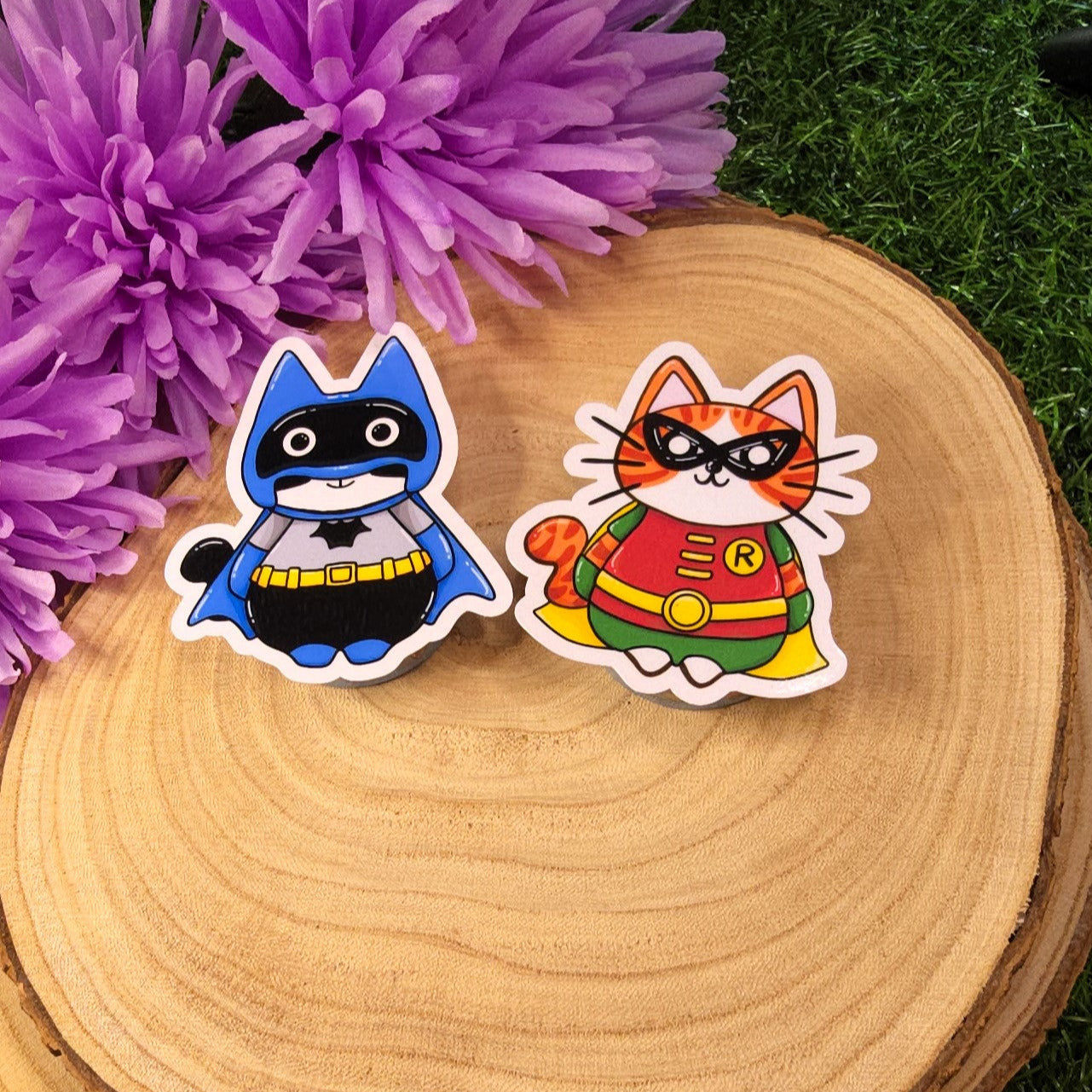 Batman & Robin Cat Large Vinyl Die-cut Stickers