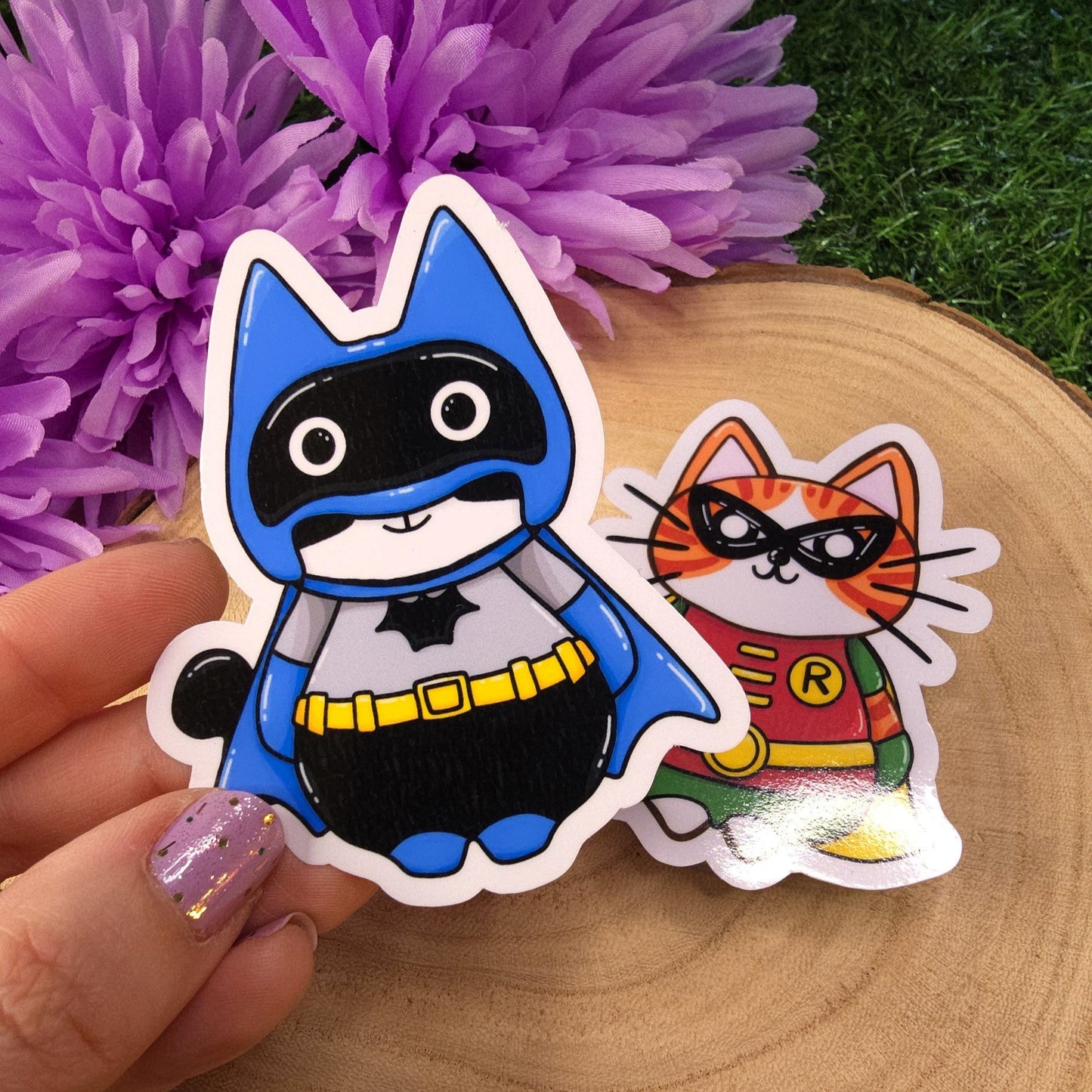 Batman & Robin Cat Large Vinyl Die-cut Stickers