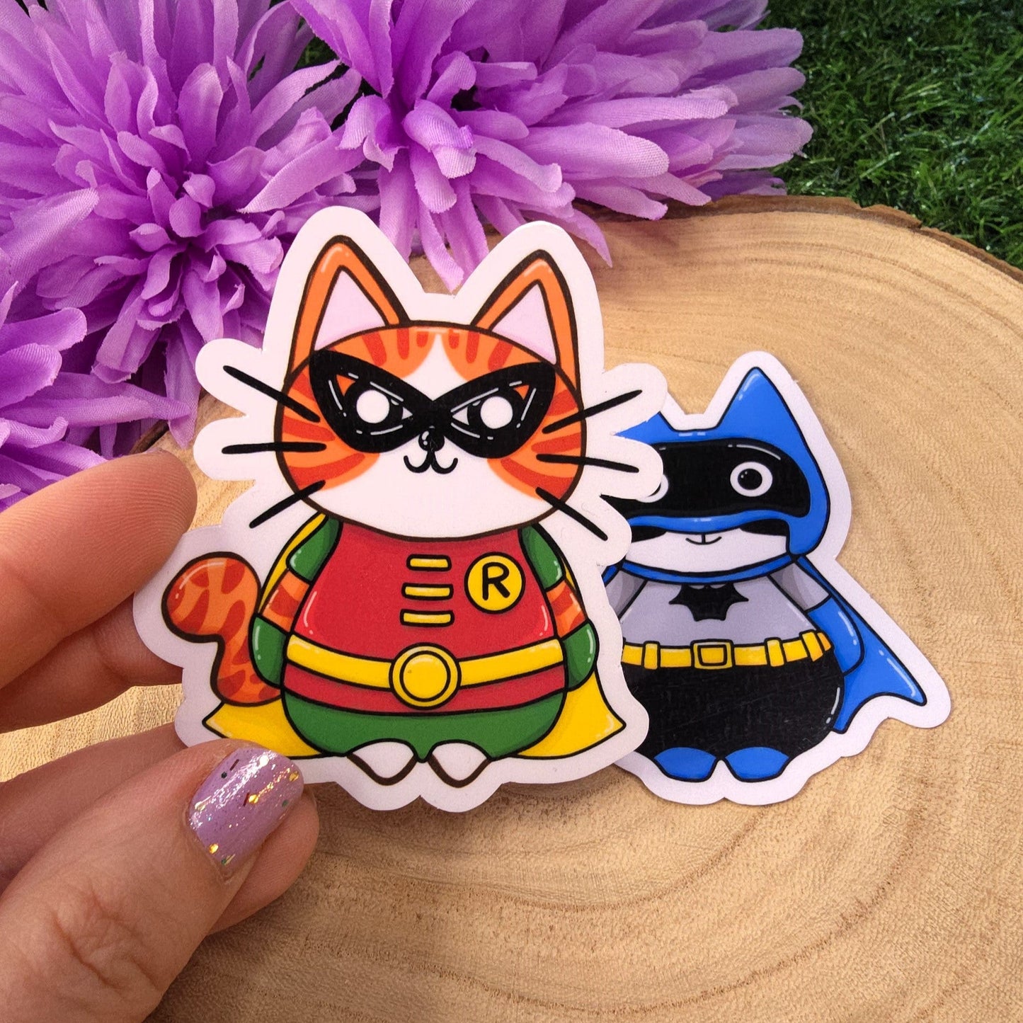 Batman & Robin Cat Large Vinyl Die-cut Stickers