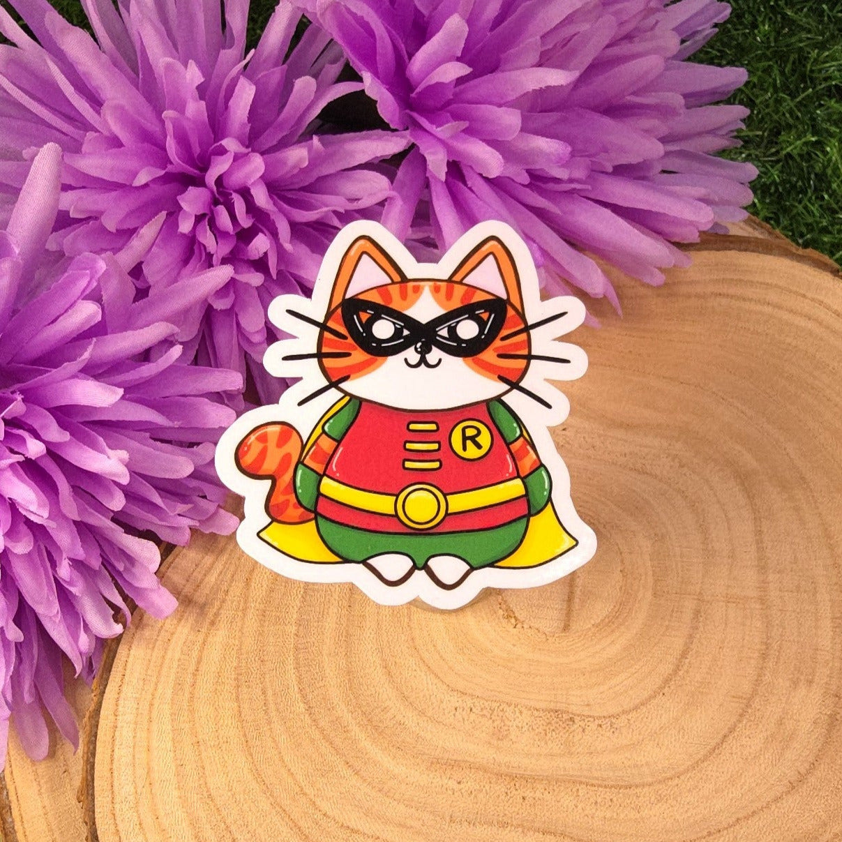 Batman & Robin Cat Large Vinyl Die-cut Stickers