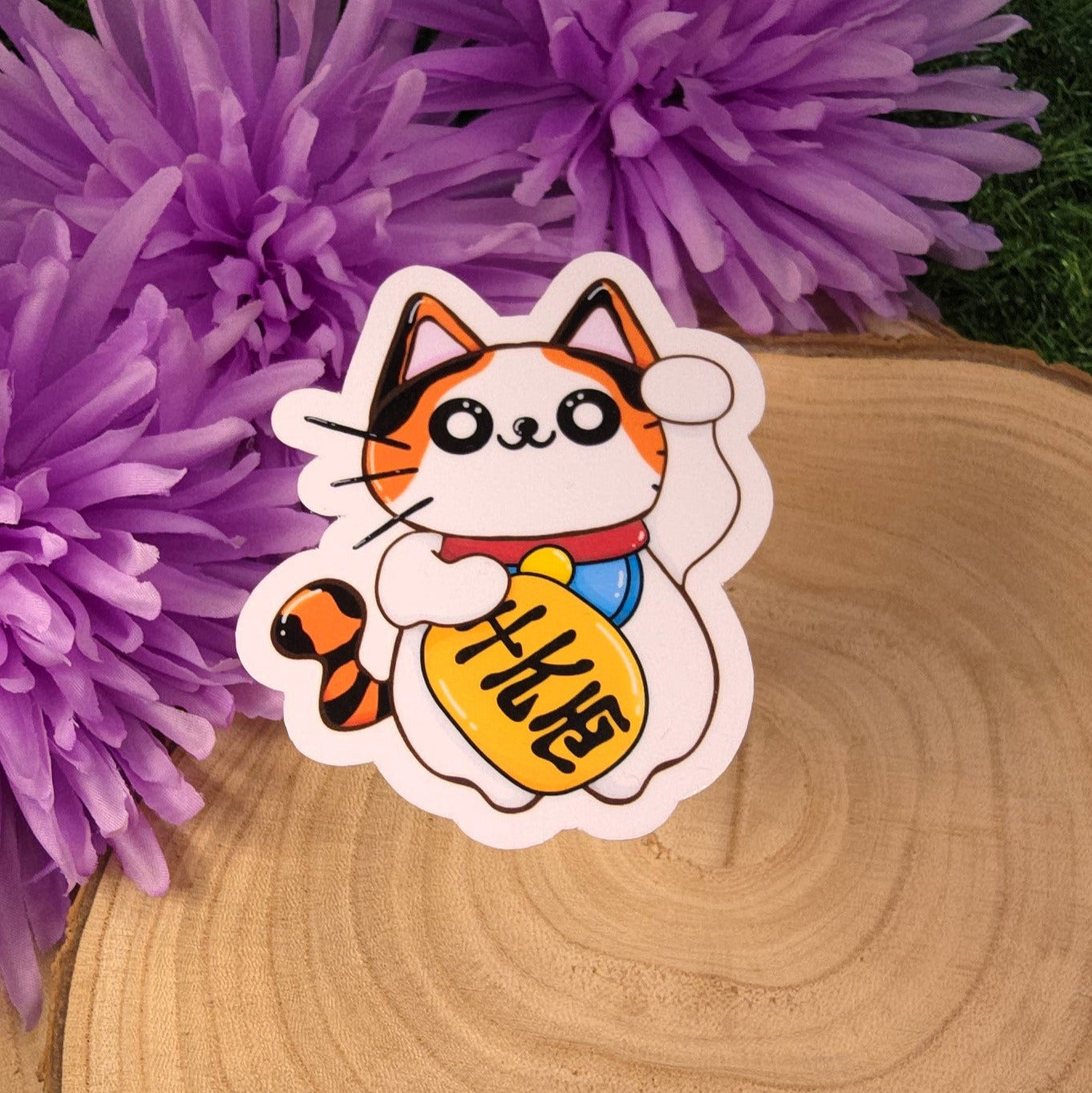 Lucky Cat Die-cut Large Vinyl Sticker
