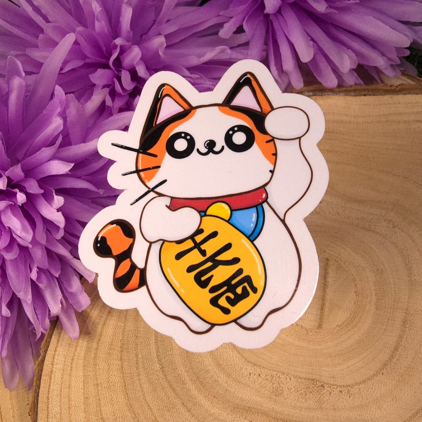 Lucky Cat Die-cut Large Vinyl Sticker