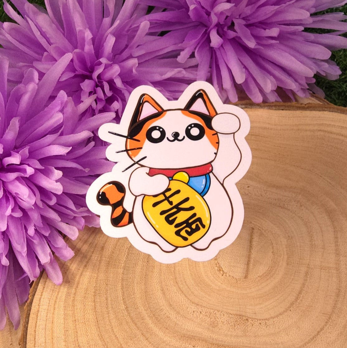Lucky Cat Die-cut Large Vinyl Sticker
