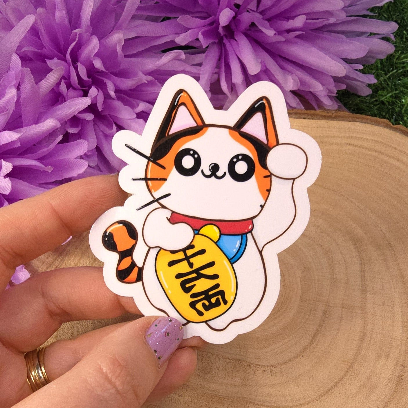 Lucky Cat Die-cut Large Vinyl Sticker