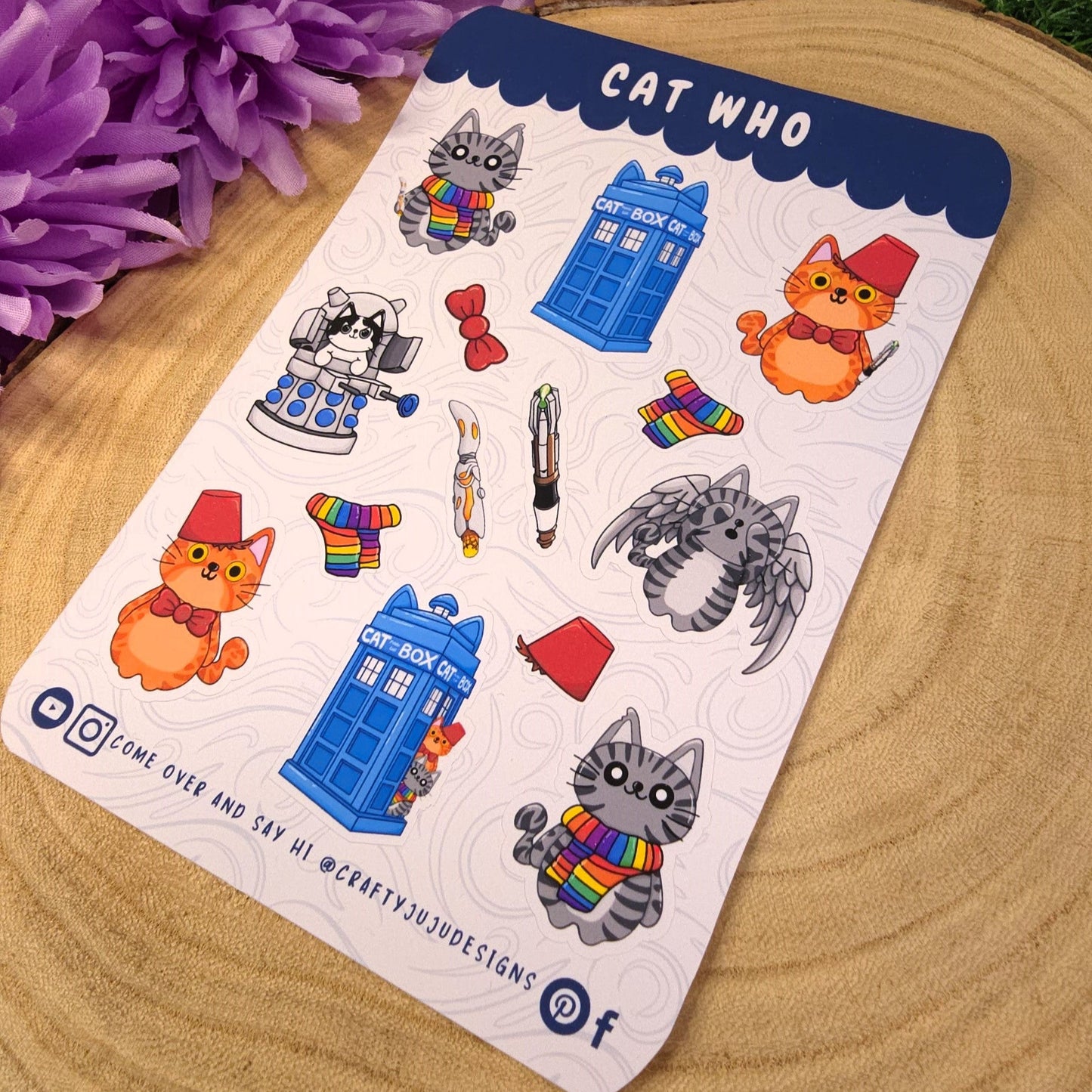 Cat Who - Cute Doctor Who Planner Sticker Sheets
