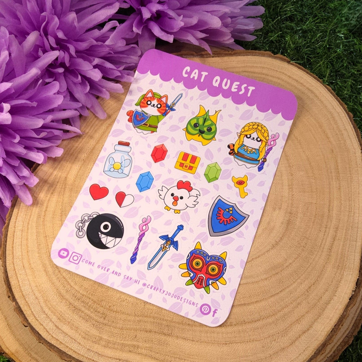Zelda Cat Quest Cat Planner Sticker Sheets