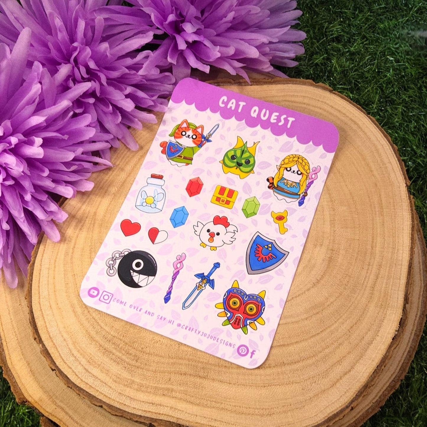 Zelda Cat Quest Cat Planner Sticker Sheets