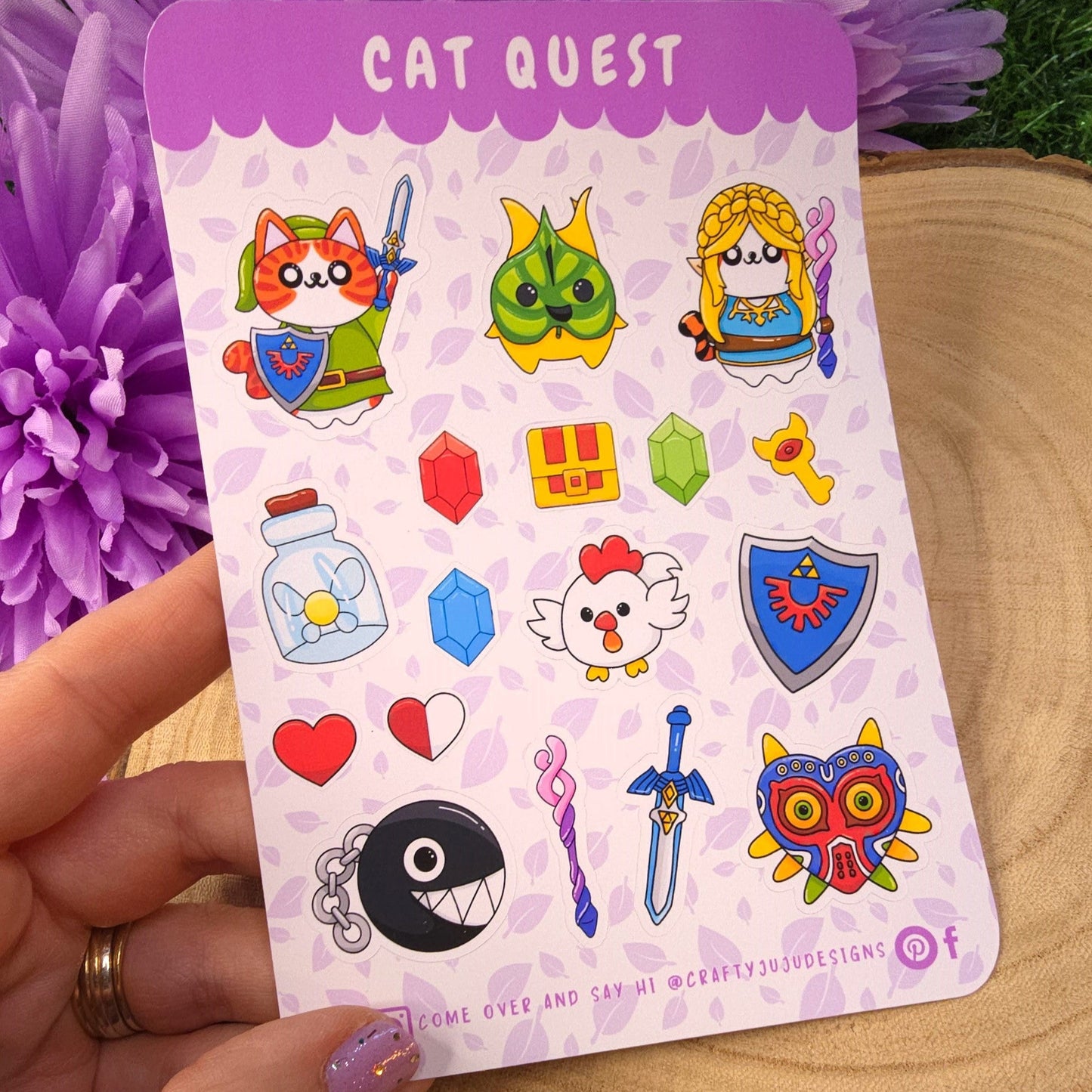 Zelda Cat Quest Cat Planner Sticker Sheets