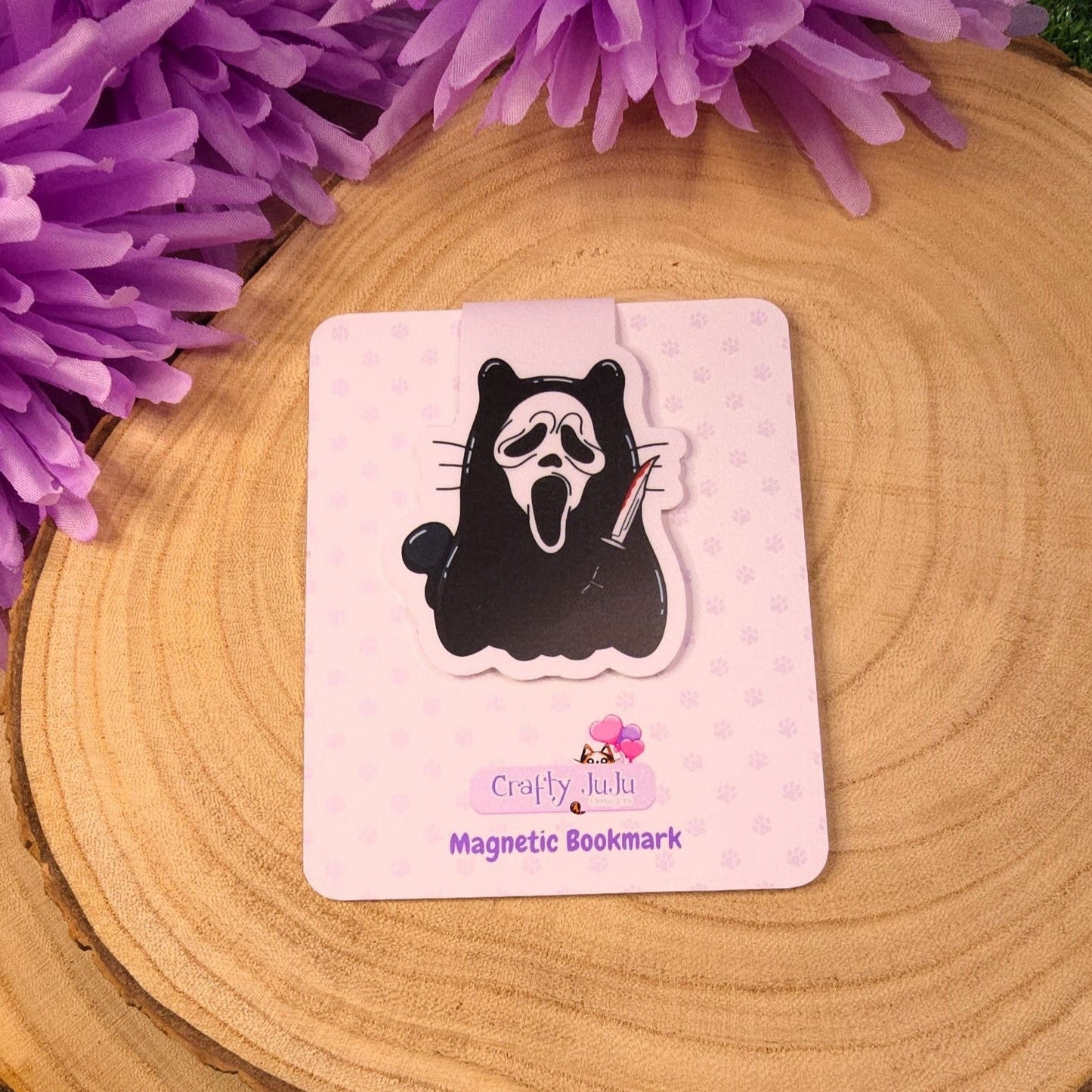 Cat Ghostface Magnetic Bookmark