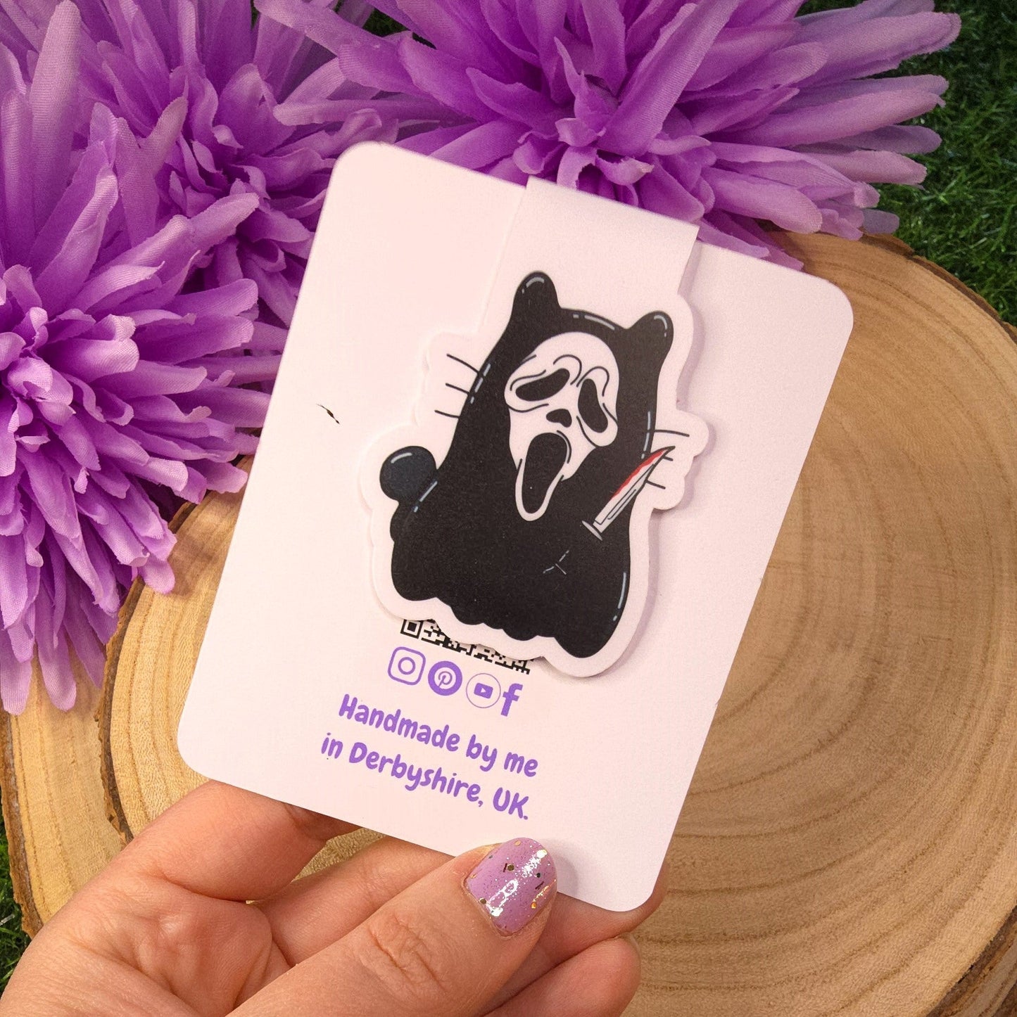 Cat Ghostface Magnetic Bookmark