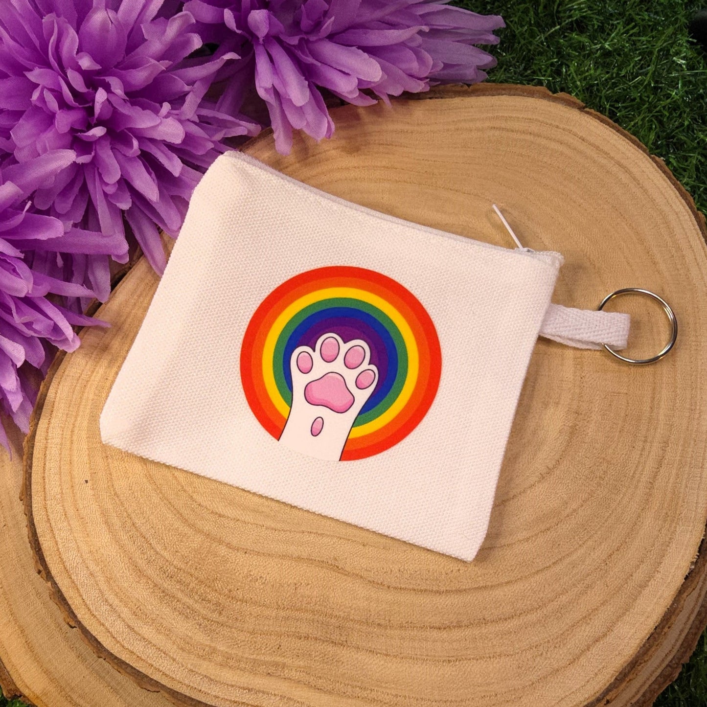 Rainbow Pride Cute Cat Toe Beans Paw Coin Purse