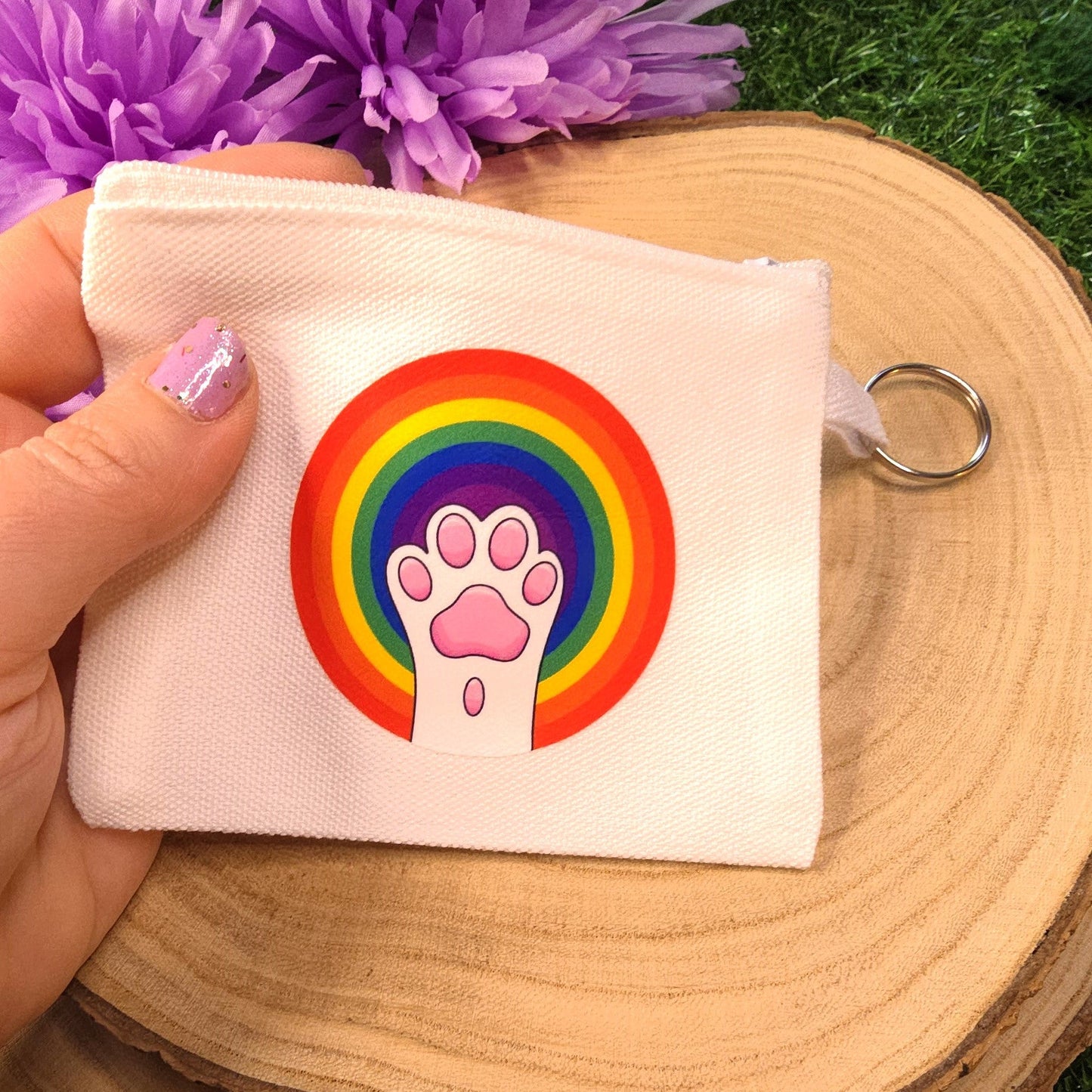 Rainbow Pride Cute Cat Toe Beans Paw Coin Purse
