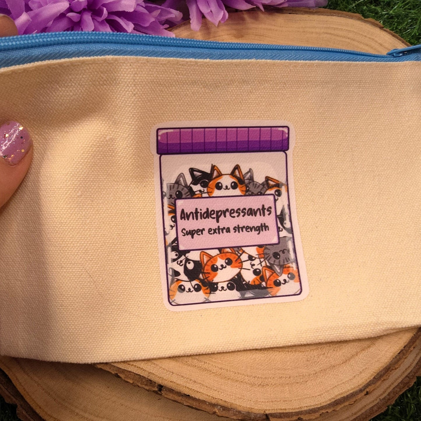 Cute Cat Antidepressants Jar Pencil Case