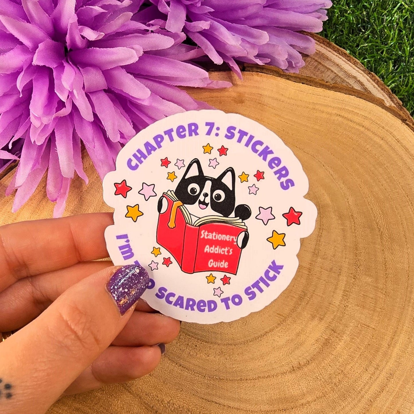 Chapter 7: Stickers I’m Too Scared to Stick – Bruce the Cat Vinyl Sticker | Matte Waterproof Finish for Stationery Lovers