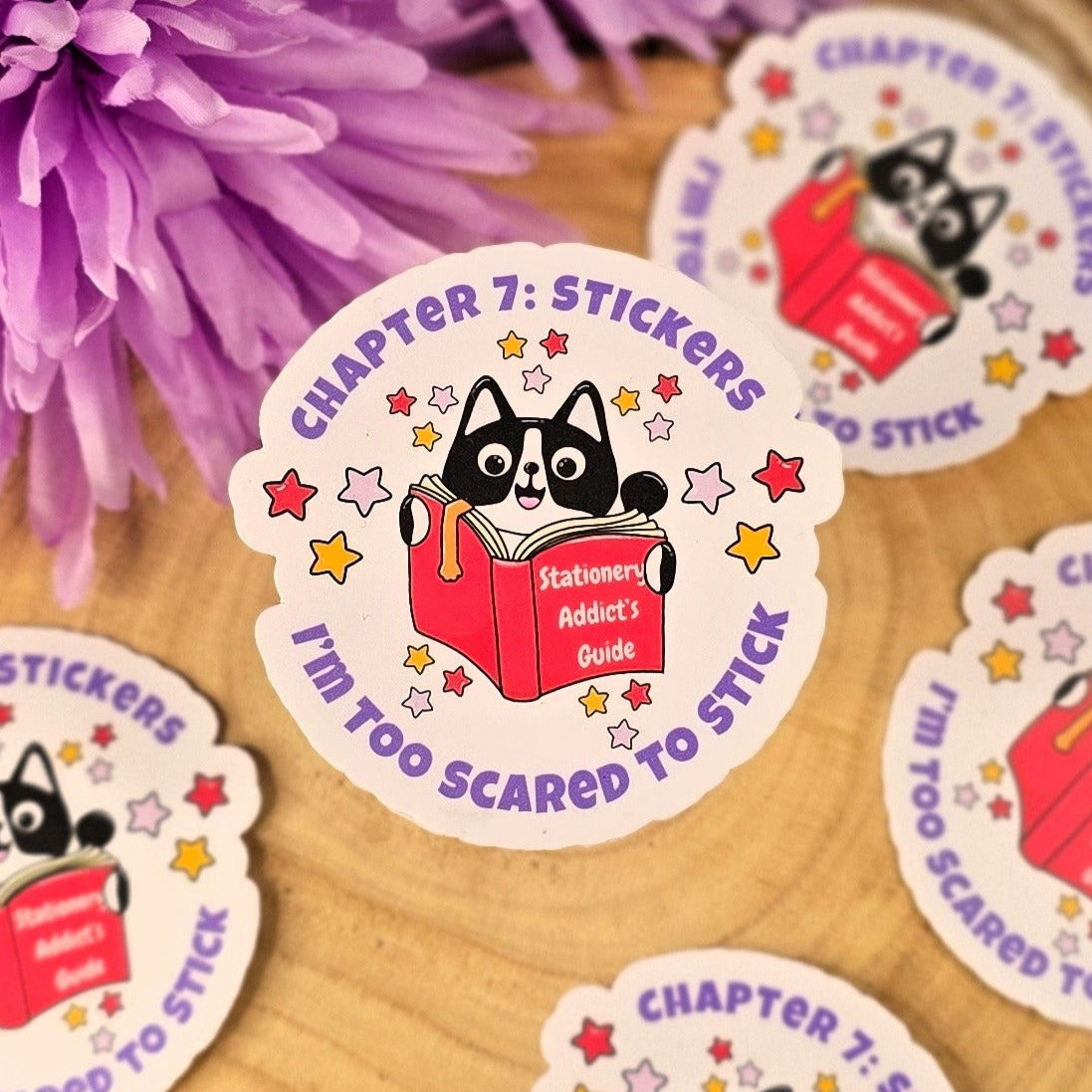 Chapter 7: Stickers I’m Too Scared to Stick – Bruce the Cat Vinyl Sticker | Matte Waterproof Finish for Stationery Lovers