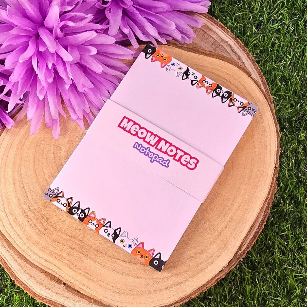 Meow Notes – A6 Cat Face Notepad | Handmade 40-Page Jotter Pad for Lists, Journals & Everyday Scribbles