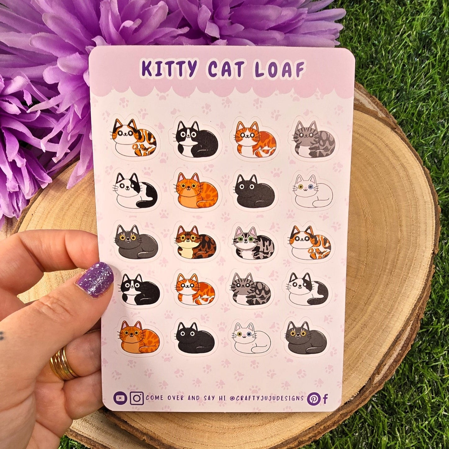 Kitty Cat Loaf – Cat Loaf Pose Planner Stickers | 20 Individual Loafing Cat Stickers for Planners & Journals