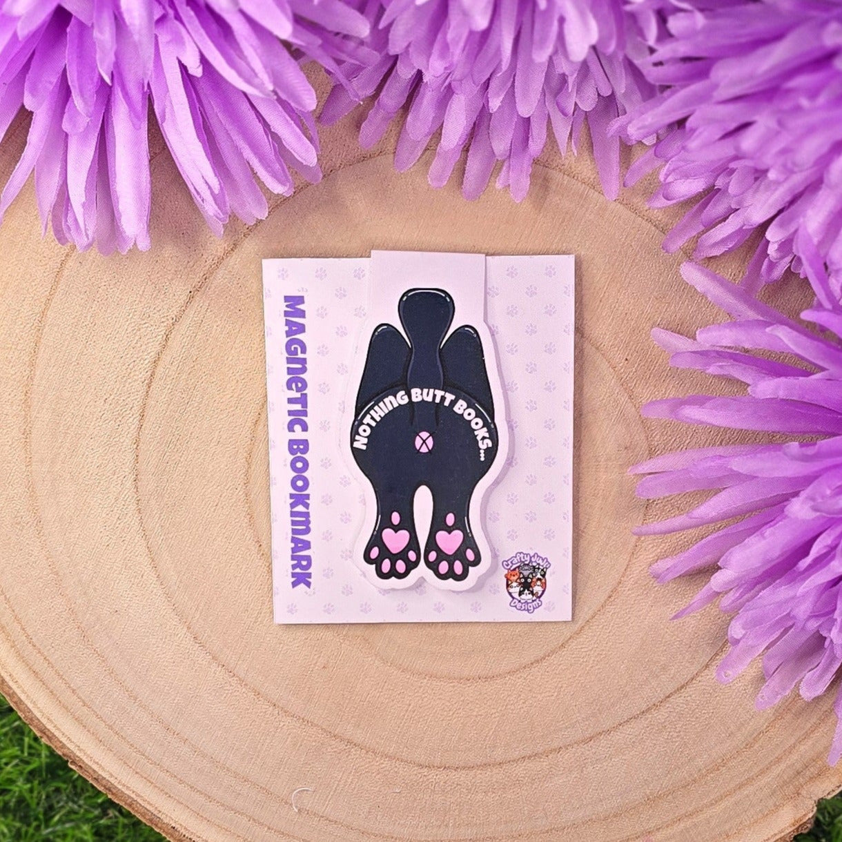 Cat Butt Magnetic Bookmark – Funny “Nothing Butt Books” & “Hi” Design