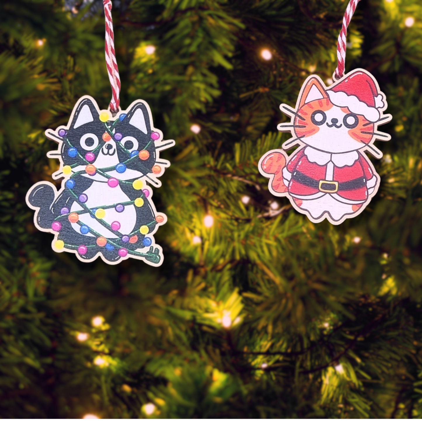Crazy Cats At Christmas Tree Decorations