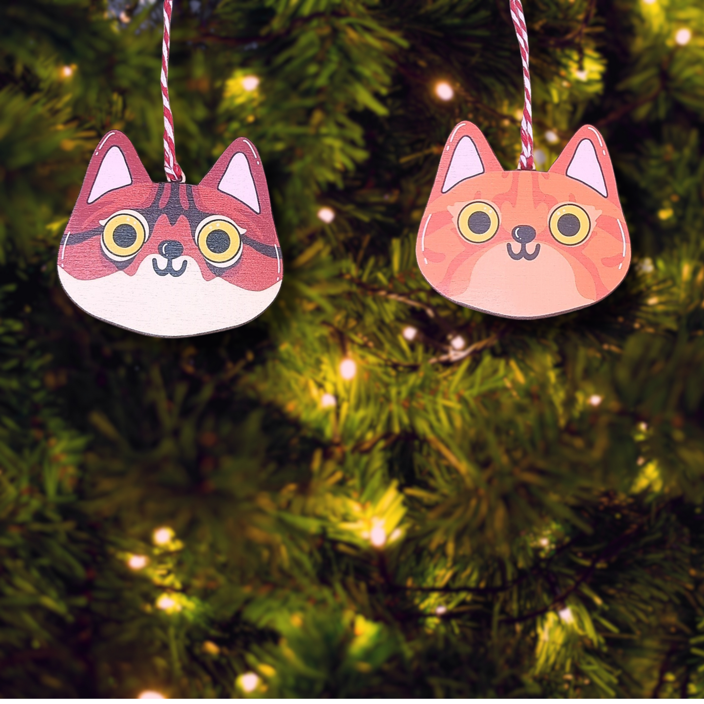 Festive Cats Christmas Tree Decorations