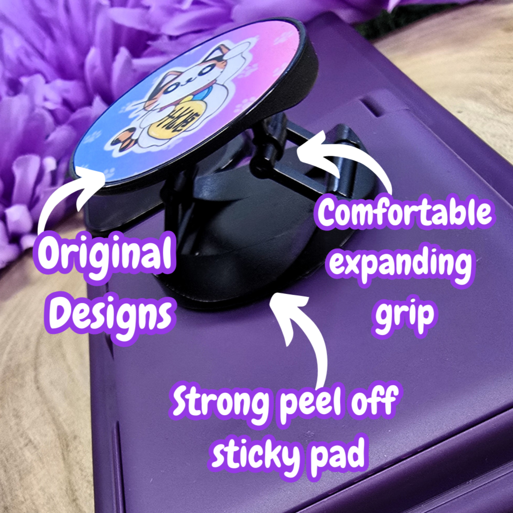 Cat Sushi & Lucky Cat Phone Holder Stand – Cute & Functional Grip for Phones & Tablets